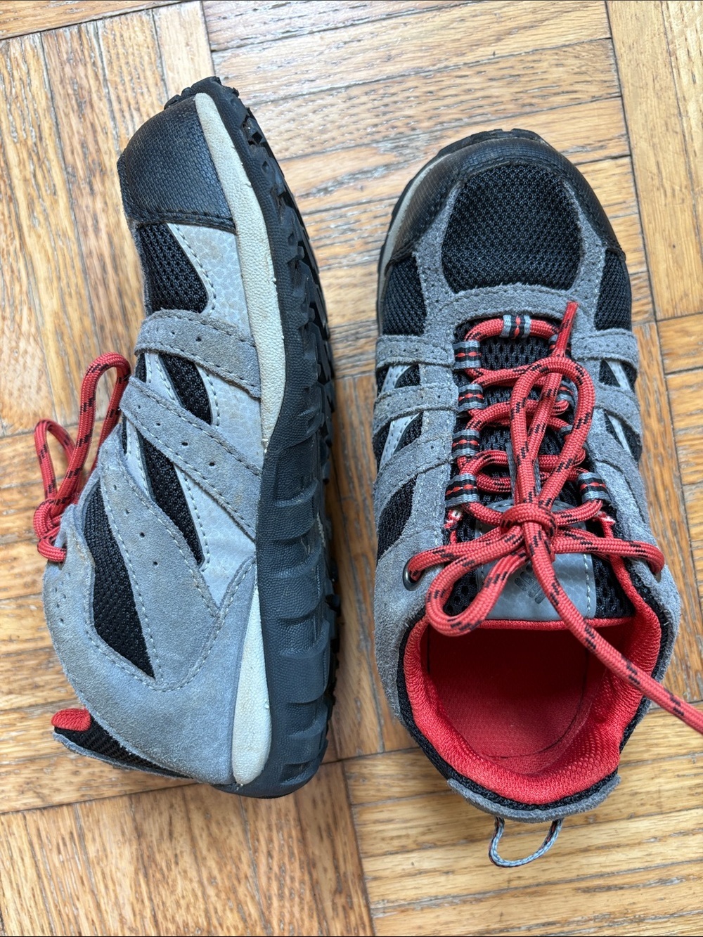 Columbia size 2 Red and Gray hiking boots boys